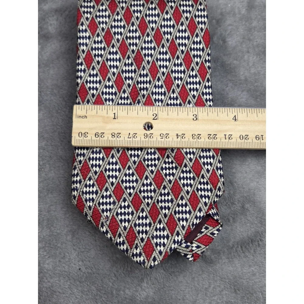Joseph Jos. A. Bank Premier Collection Silk Tie‎ Retro Mod Geometric Red Diamond